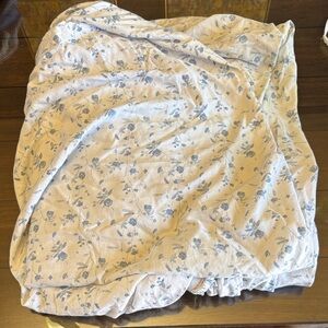 Light Blue Floral Fitted Sheet - Classic Cotton Bedding